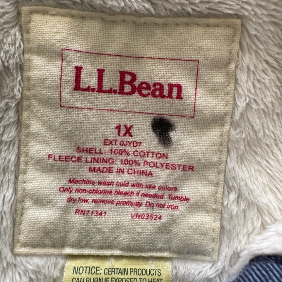 L.L. Bean‎ Cream Fleece Lined Jacket - Picture 2 of 3